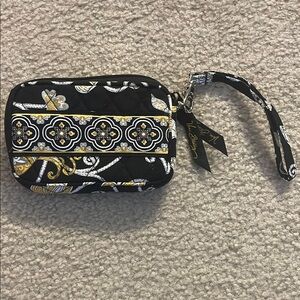 Vintage Vera Bradley Black Floral Wristlet NWOT